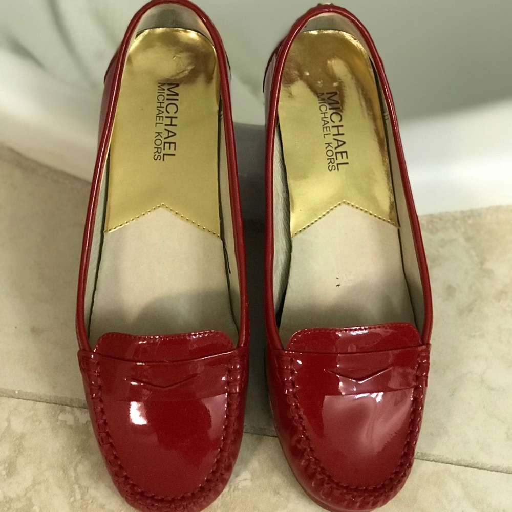 Michael Kors Red Patent Loafers